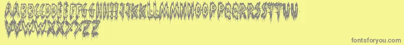 PhantomGhost-Schriftart – Graue Schriften auf gelbem Hintergrund