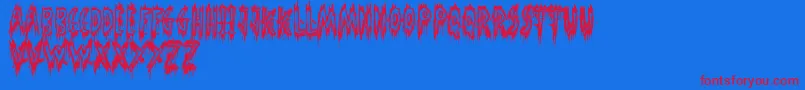 PhantomGhost-Schriftart – Rote Schriften auf blauem Hintergrund