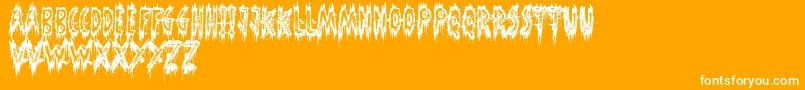 PhantomGhost-Schriftart – Weiße Schriften auf orangefarbenem Hintergrund