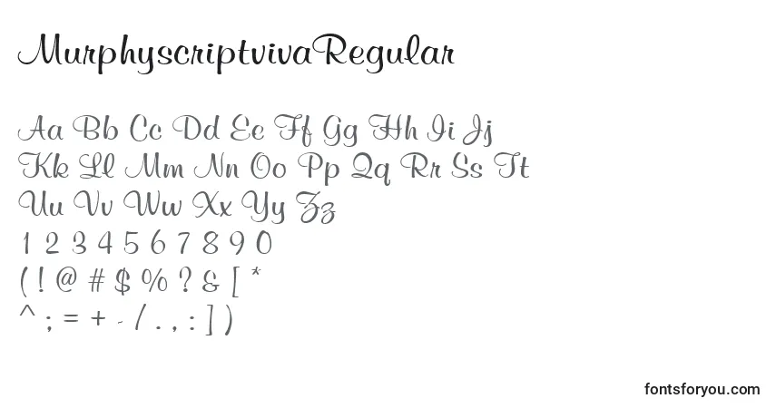 Czcionka MurphyscriptvivaRegular – alfabet, cyfry, specjalne znaki