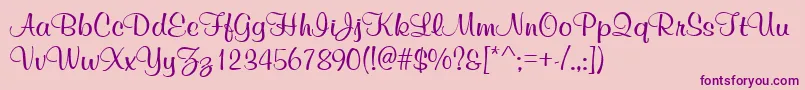 MurphyscriptvivaRegular-Schriftart – Violette Schriften auf rosa Hintergrund
