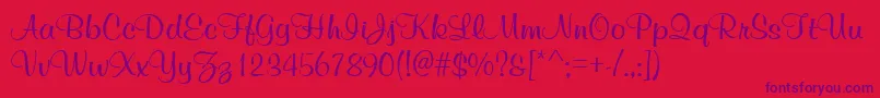 MurphyscriptvivaRegular Font – Purple Fonts on Red Background