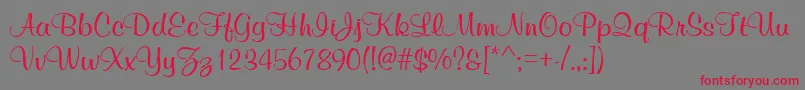 MurphyscriptvivaRegular Font – Red Fonts on Gray Background
