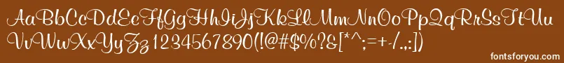 MurphyscriptvivaRegular Font – White Fonts on Brown Background
