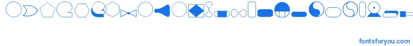 Shapes1Regular Font – Blue Fonts on White Background