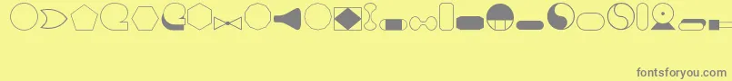 Shapes1Regular Font – Gray Fonts on Yellow Background