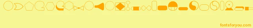 Shapes1Regular Font – Orange Fonts on Yellow Background