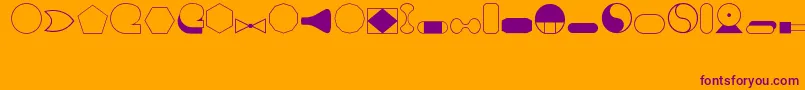 Shapes1Regular Font – Purple Fonts on Orange Background