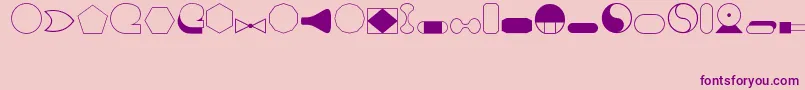 Shapes1Regular Font – Purple Fonts on Pink Background
