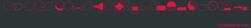Shapes1Regularフォントについての詳細 フォントShapes1Regular – 黒い背景に赤い文字