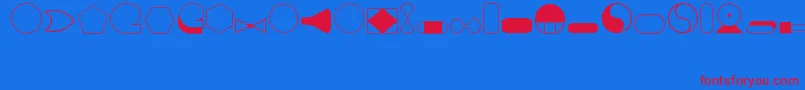 Shapes1Regular Font – Red Fonts on Blue Background