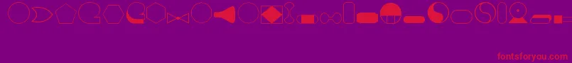 フォントShapes1Regular – 紫の背景に赤い文字