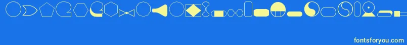 Shapes1Regular Font – Yellow Fonts on Blue Background