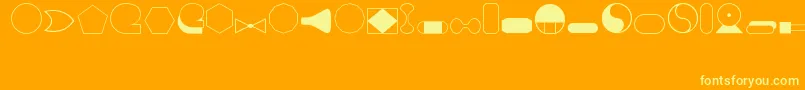 Shapes1Regular Font – Yellow Fonts on Orange Background