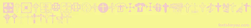 Chricv Font – Pink Fonts on Yellow Background