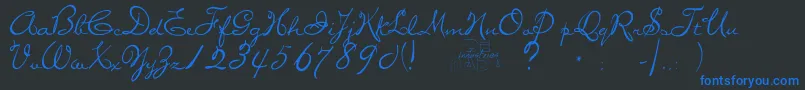 Missbrooks Font – Blue Fonts on Black Background