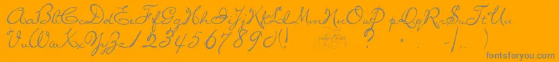 Missbrooks-Schriftart – Graue Schriften auf orangefarbenem Hintergrund