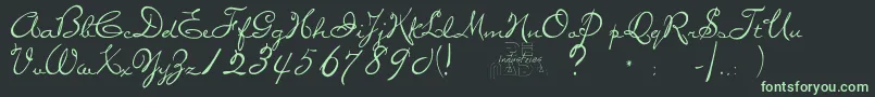 Missbrooks Font – Green Fonts on Black Background