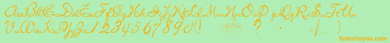 Missbrooks Font – Orange Fonts on Green Background