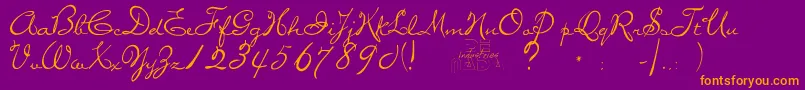 Missbrooks Font – Orange Fonts on Purple Background