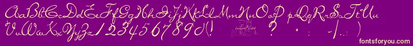 Missbrooks Font – Yellow Fonts on Purple Background