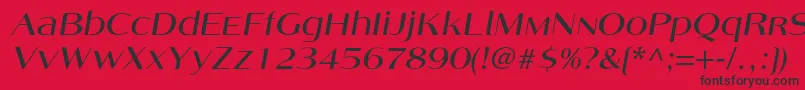 AngelicacItalic Font – Black Fonts on Red Background