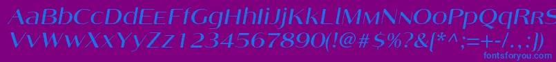 fuente AngelicacItalic – Fuentes Azules Sobre Fondo Morado