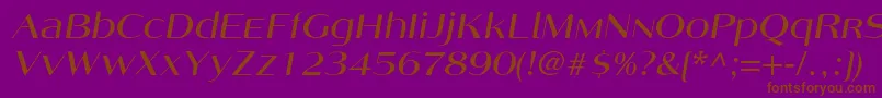 AngelicacItalic Font – Brown Fonts on Purple Background