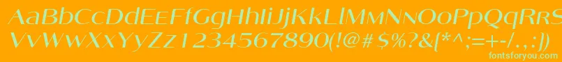 AngelicacItalic Font – Green Fonts on Orange Background