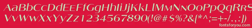 AngelicacItalic Font – Green Fonts on Red Background