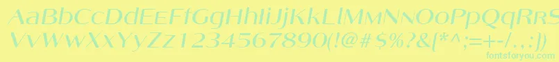 AngelicacItalic Font – Green Fonts on Yellow Background