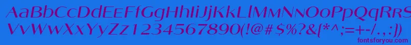 AngelicacItalic Font – Purple Fonts on Blue Background