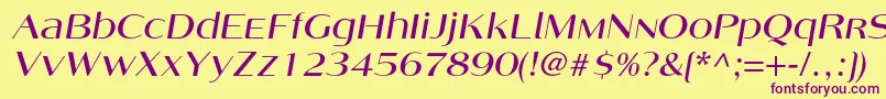 AngelicacItalic Font – Purple Fonts on Yellow Background