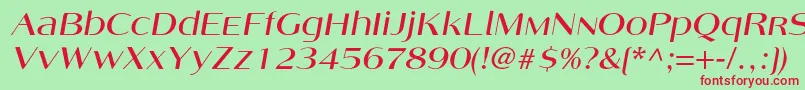 AngelicacItalic Font – Red Fonts on Green Background