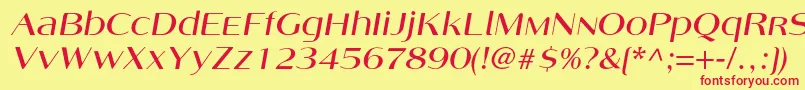 AngelicacItalic Font – Red Fonts on Yellow Background