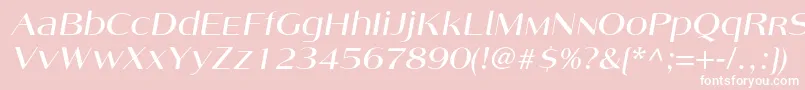 AngelicacItalic-Schriftart – Weiße Schriften auf rosa Hintergrund