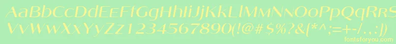 AngelicacItalic Font – Yellow Fonts on Green Background