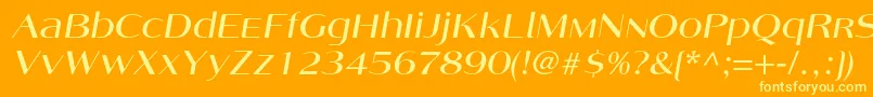 AngelicacItalic Font – Yellow Fonts on Orange Background