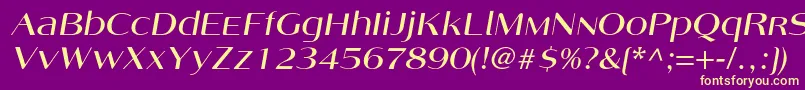 AngelicacItalic Font – Yellow Fonts on Purple Background