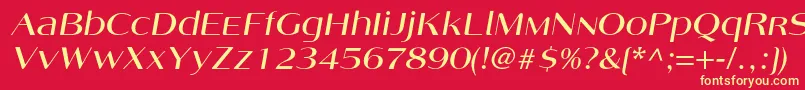 Шрифт AngelicacItalic – жёлтые шрифты на красном фоне