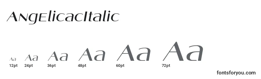 Größen der Schriftart AngelicacItalic