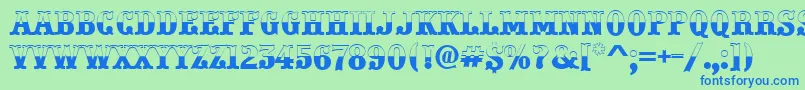 PresentumbwRegular Font – Blue Fonts on Green Background