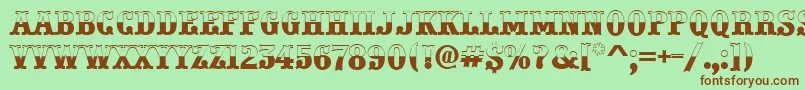 PresentumbwRegular Font – Brown Fonts on Green Background