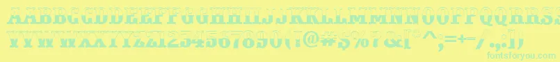 PresentumbwRegular Font – Green Fonts on Yellow Background