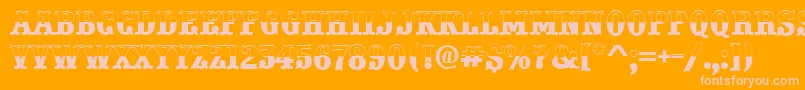 PresentumbwRegular-Schriftart – Rosa Schriften auf orangefarbenem Hintergrund