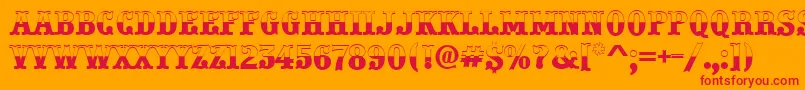 PresentumbwRegular Font – Red Fonts on Orange Background