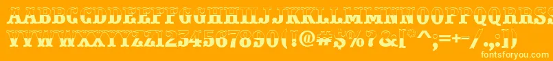 PresentumbwRegular Font – Yellow Fonts on Orange Background