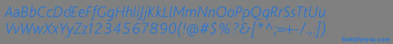 Шрифт BlissproExtralightitalic – синие шрифты на сером фоне