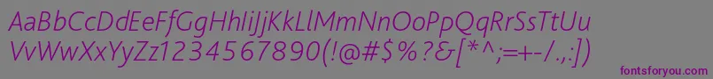 Шрифт BlissproExtralightitalic – фиолетовые шрифты на сером фоне
