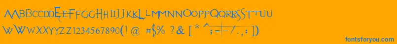 EvanescenceSeriesB-Schriftart – Blaue Schriften auf orangefarbenem Hintergrund